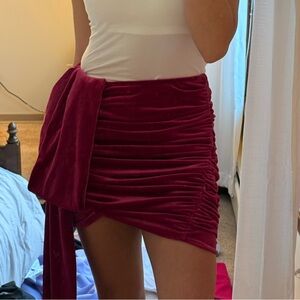 Elegant Red Velvet Skirt